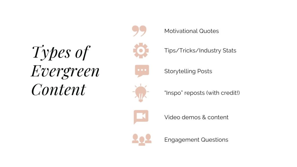 types of evergreen social media content